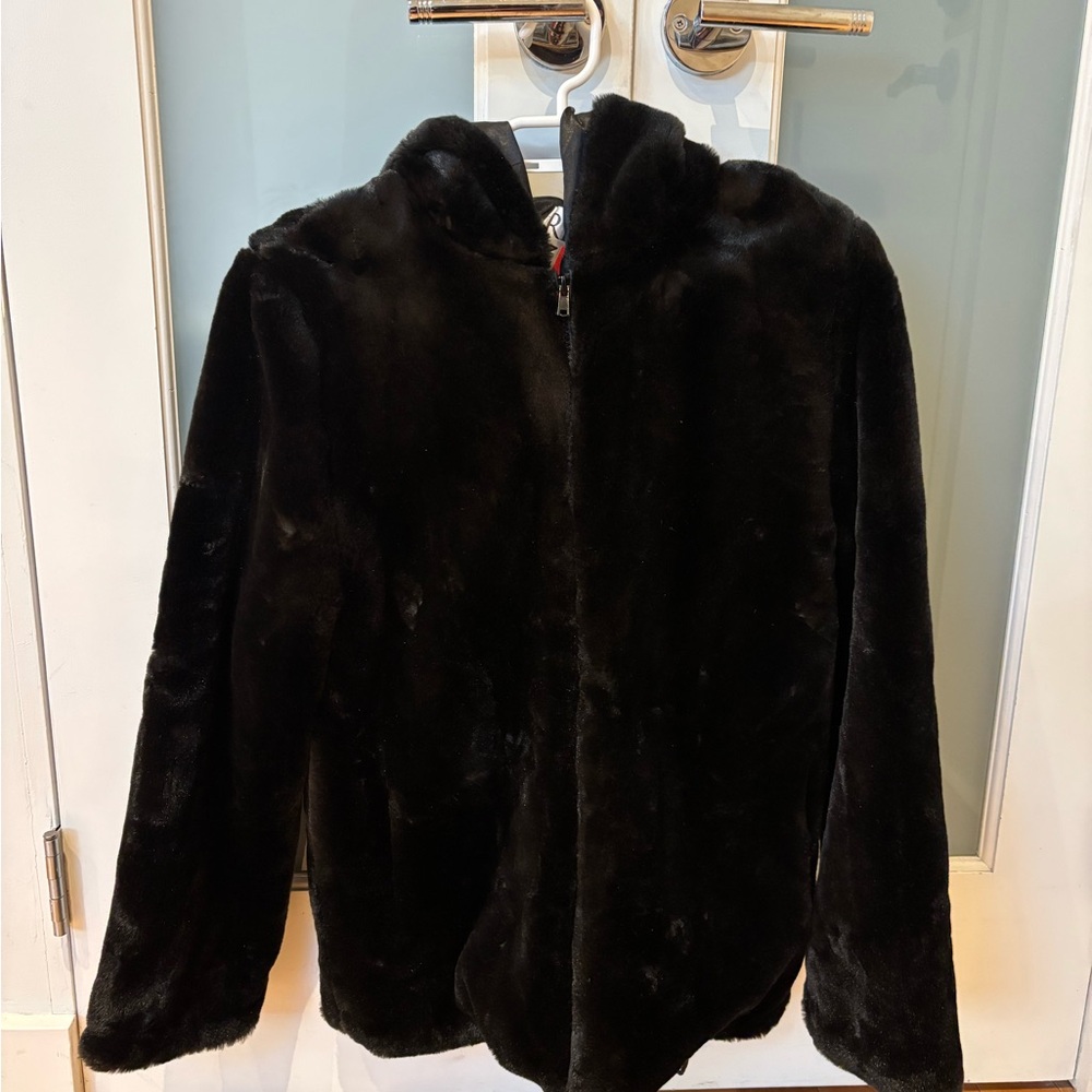 Unreal Fur Elegant Black Faux Fur Coat